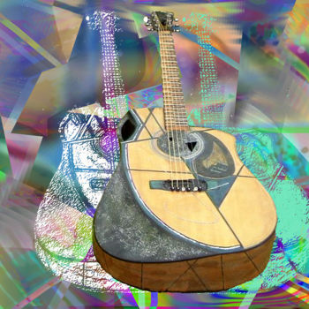 Design intitulée "exploration-guitare" par Paulyvalent (Paul Elie), Œuvre d'art originale