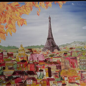 Peinture intitulée ""Париж"" par Pavel Ambul, Œuvre d'art originale, Huile