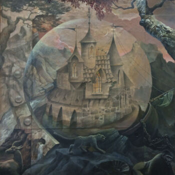 Картина под названием "Twilight on the Per…" - Pavel Korzukhin, Подлинное произведение искусства, Карандаш
