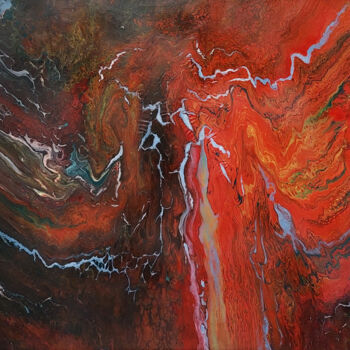 Painting titled "Red fever" by Pavel Krasheninin, Original Artwork, Acrylic