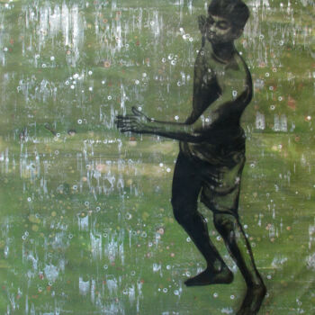 Peinture intitulée "Dancing in the rain" par Pawan Shharma, Œuvre d'art originale, Acrylique