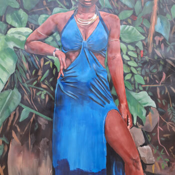 Картина под названием "Ebony" - Davis Paz, Подлинное произведение искусства, Акрил