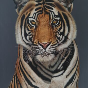 Malerei mit dem Titel "Tiger I" von Peda Radovanovic, Original-Kunstwerk, Öl