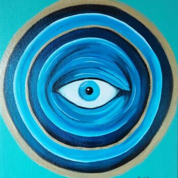 Painting titled "El Ojo Turco" by Mataró Castillo, Original Artwork, Acrylic