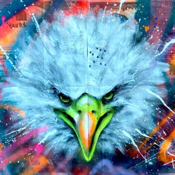 Malerei mit dem Titel "Eagle" von Pegaz, Original-Kunstwerk, Acryl