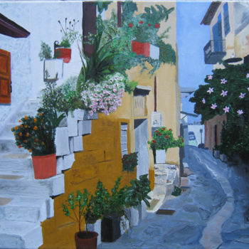 Painting titled "164-ruelle-cretoise" by Bernard Ledoyen, Original Artwork, Oil