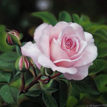 "Rose" başlıklı Tablo Cathy Cheneau tarafından, Orijinal sanat, Pastel