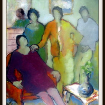 Painting titled "visite.jpg" by Maxemile, Original Artwork, Oil