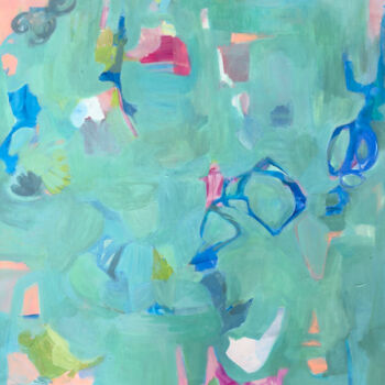 Peinture intitulée "Blue Ribbon" par Penelope Van Hoorn, Œuvre d'art originale, Acrylique