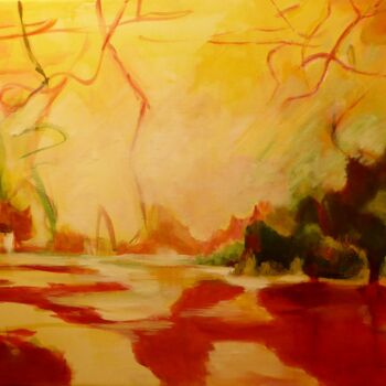 Painting titled "eaux-mysterieuses-b…" by Penny G Peckmann, Original Artwork, Acrylic