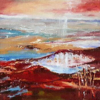 Peinture intitulée "paysage août" par Penny G Peckmann, Œuvre d'art originale, Acrylique