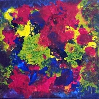 Schilderij getiteld ""Rosen"" door Per Tor Heften Bis 1.8.24 In Thailand, Origineel Kunstwerk, Acryl Gemonteerd op Frame voo…