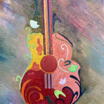 Pintura intitulada "My Dream Guitar" por Perfectstrokes, Obras de arte originais, Óleo