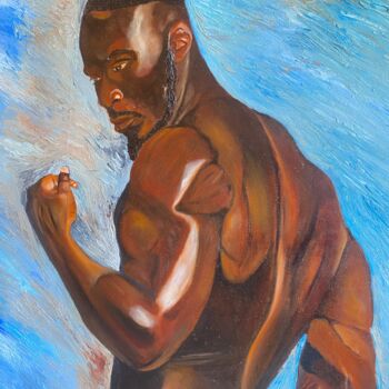 Pintura intitulada "Muscle Moment" por Perfectstrokes, Obras de arte originais, Óleo