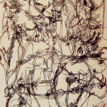 Drawing titled "Goya study" by Peter Jalesh, Original Artwork, Ink