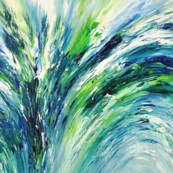 绘画 标题为“Blue And Green XXL 1” 由Peter Nottrott, 原创艺术品, 丙烯