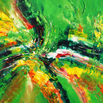 Painting titled "Green Summer Days X…" by Peter Nottrott, Original Artwork, Acrylic