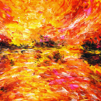 Painting titled "Romantic Sundown L 1" by Peter Nottrott, Original Artwork, Acrylic