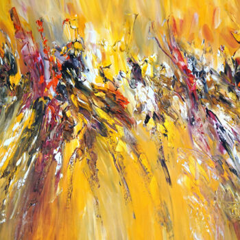 Pittura intitolato "Yellow Energy XL 1" da Peter Nottrott, Opera d'arte originale, Acrilico