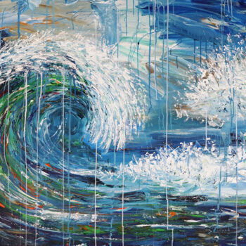 Pintura titulada "Ocean Waves XL 1" por Peter Nottrott, Obra de arte original, Acrílico