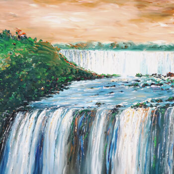 Pintura titulada "Awesome Waterfall X…" por Peter Nottrott, Obra de arte original, Acrílico