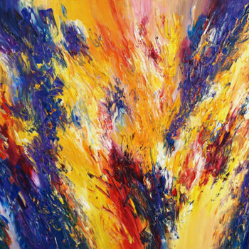 Pittura intitolato "Energy Flames M 1 /…" da Peter Nottrott, Opera d'arte originale, Olio