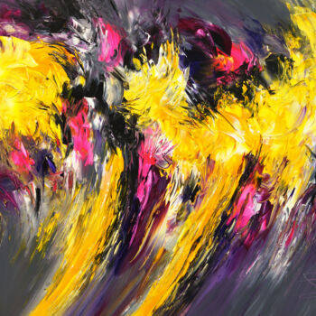 Painting titled "Composition Yellow…" by Peter Nottrott, Original Artwork, Acrylic
