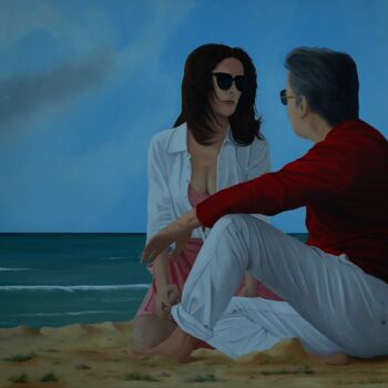 「Beach talk」というタイトルの絵画 Peter Seminckによって, オリジナルのアートワーク, オイル