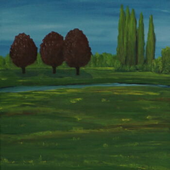 Peinture intitulée "Down-at-the-River" par Peter Stutz, Œuvre d'art originale, Huile
