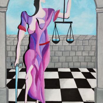 Pittura intitolato "Justice" da Peter Vamosi, Opera d'arte originale, Acrilico