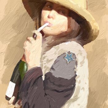 Digital Arts titled "Champagne Through A…" by Peter Wingham, Original Artwork, Digital Painting
