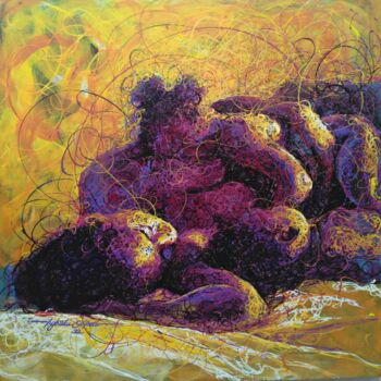 Pittura intitolato "MAMA EJIME "Mother…" da Peter Agbadu, Opera d'arte originale, Acrilico