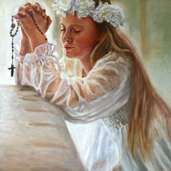 Malerei mit dem Titel "Pray for you" von Petra Gruiters, Original-Kunstwerk, Öl