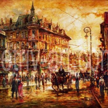 Malerei mit dem Titel "Городской пейзаж 4" von Vladimir Petriv, Original-Kunstwerk, Öl