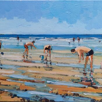 Painting titled "Basse mer à Cabourg…" by Philippe Euger, Original Artwork, Oil
