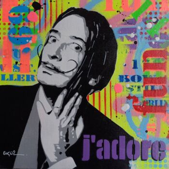 Schilderij getiteld "J'adore" door Philippe Euger, Origineel Kunstwerk, Graffiti