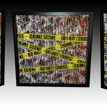 「Scene Crime」というタイトルのコラージュ Lauren Hipによって, オリジナルのアートワーク, 挿し木