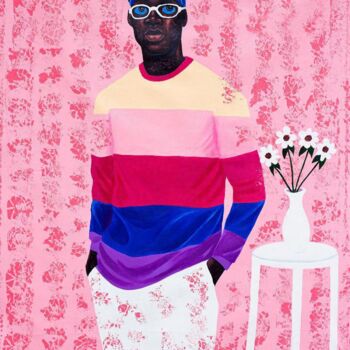 Картина под названием "Stay a boy" - Philip Letsu Komla, Подлинное произведение искусства, Акрил
