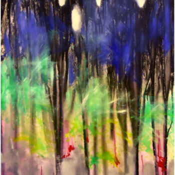 Pintura titulada "Abstrait forestier…" por Philippe Alliet, Obra de arte original, Oleo