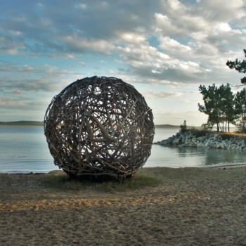 Sculpture intitulée "La Sphère maritime" par Philippe Ardy, Œuvre d'art originale, Bois