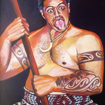 Peinture intitulée ""Le HAKA"" par Philippe Brobeck, Œuvre d'art originale, Acrylique