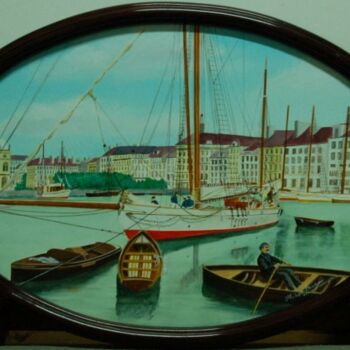 Malerei mit dem Titel "Les yachts au Bassi…" von Philippe Conrad, Original-Kunstwerk