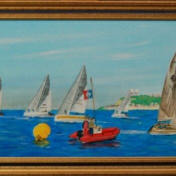 Painting titled "Régates au Havre en…" by Philippe Conrad, Original Artwork