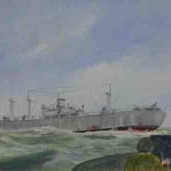 Painting titled "Liberty ship Jeremi…" by Philippe Conrad, Original Artwork