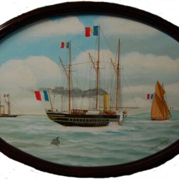 「Arrivée de l'"Aigle…」というタイトルの絵画 Philippe Conradによって, オリジナルのアートワーク