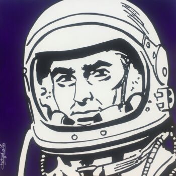 Pintura intitulada "The Astronaut" por Philippe Dailler, Obras de arte originais, Acrílico Montado em Armação em madeira