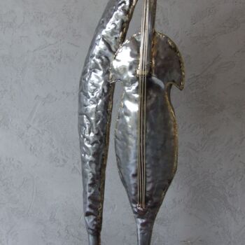 Skulptur mit dem Titel "la-corde-au-cou." von Philippe Fautrez, Original-Kunstwerk, Metalle