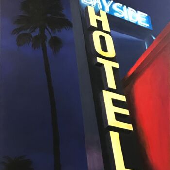 Peinture intitulée "Bayside Hotel (rewo…" par Philippe Manson, Œuvre d'art originale, Acrylique Monté sur Châssis en bois