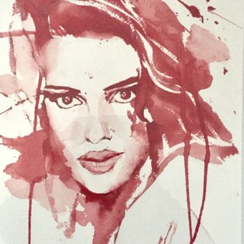 Malerei mit dem Titel "Aquarelle femme N°6" von Philippe Metayer, Original-Kunstwerk, Aquarell Auf Andere starre Platte mont…