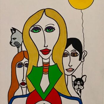 Painting titled "Notre maman" by Philippe Seigle, Original Artwork, Acrylic